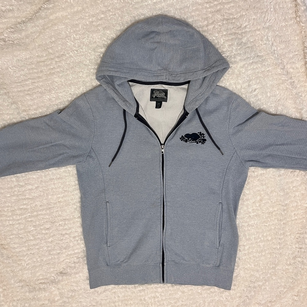 Roots Blue Cotton Hoodie